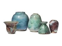 Five Jugtown Pottery Chinese Vases