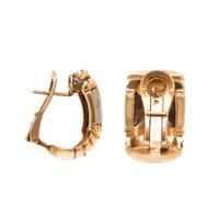 BVLGARI, YELLOW GOLD AND STEEL 'PARENTESI' EARCLIPS