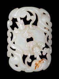 Five Chinese Carved Celadon Jade Pendants