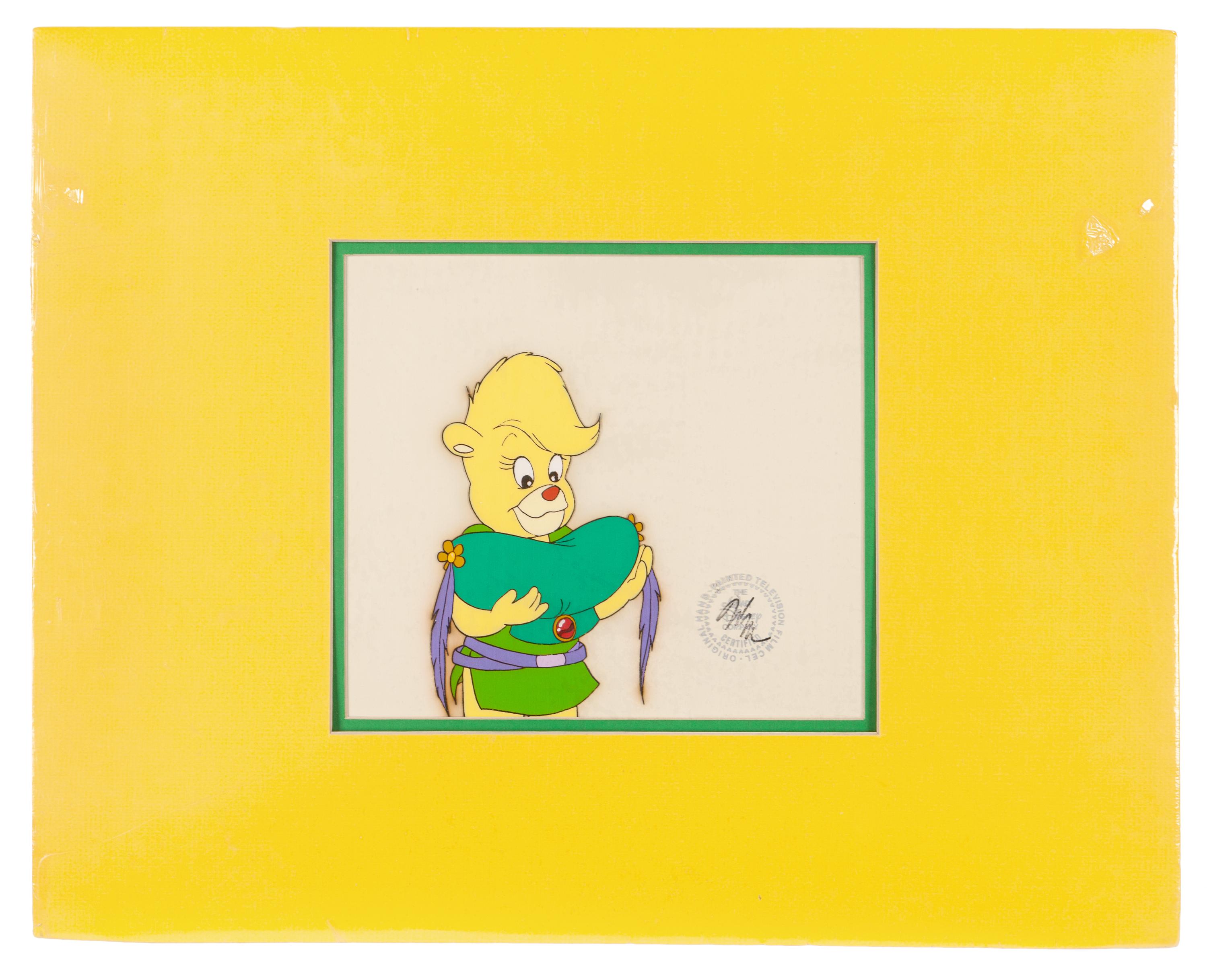 Two production cels from the 1985 Walt Disney television series, "Adventures of the Gummi Bears," depicting Sunni and Cavin and Princess Calla.