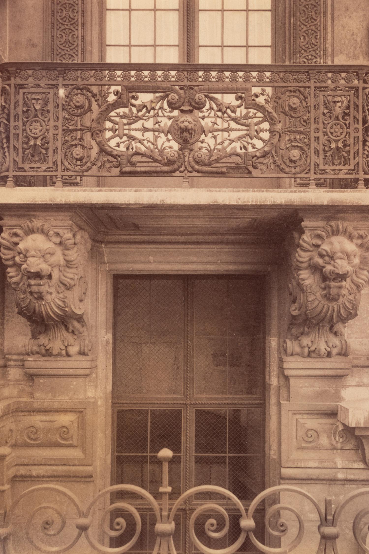 A pair of photographs ( Balcon, Louvre; Ancien Monastère des Bénédictins anglais, 269 rue Saint-Jacques )