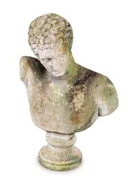 A Cast Stone Bust of Hermes of Praxiteles