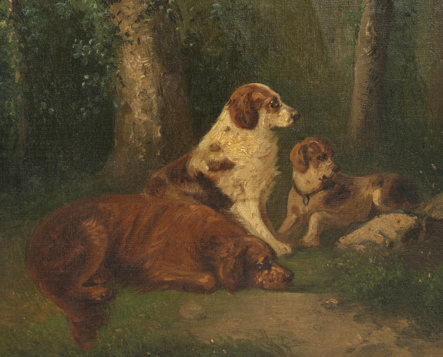 Dogs Hunting and Dogs at Rest (two paintings)