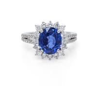 A White Gold, Sapphire and Diamond Ring, 4.30 dwts.