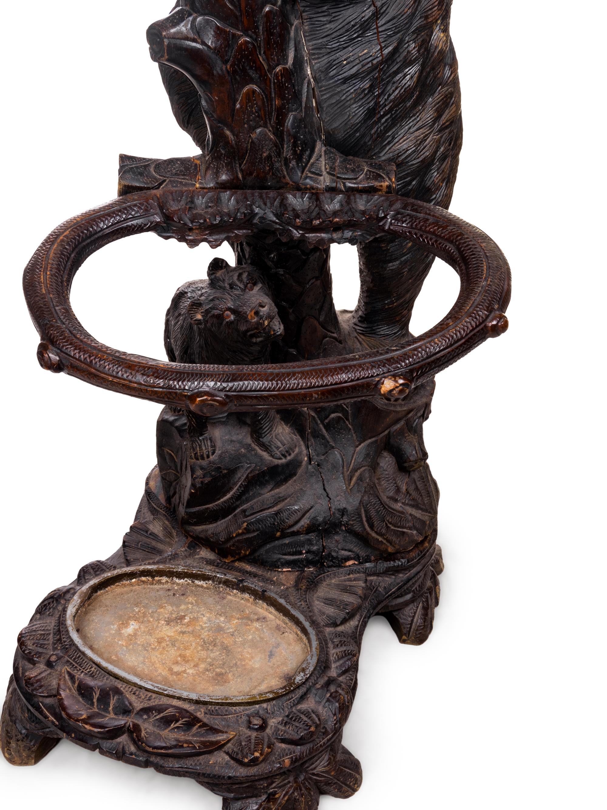 A Black Forest Carved Wood Hall Tree