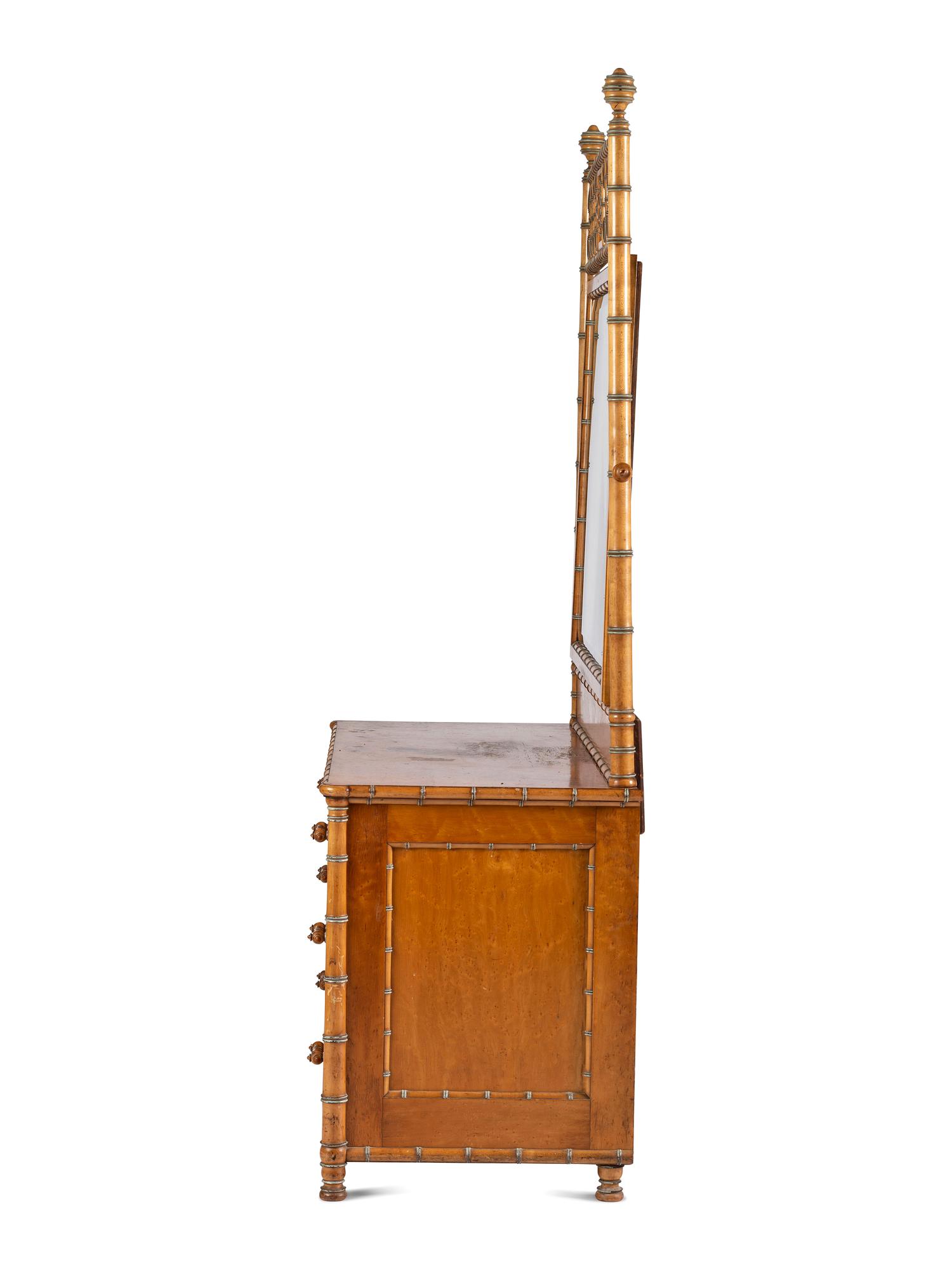 Faux-Bamboo Bedstead and Dresser