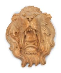 A Continental Carved Marble Lion Mask