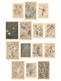 Droites libérées (a group of 14 prints); printed 1971