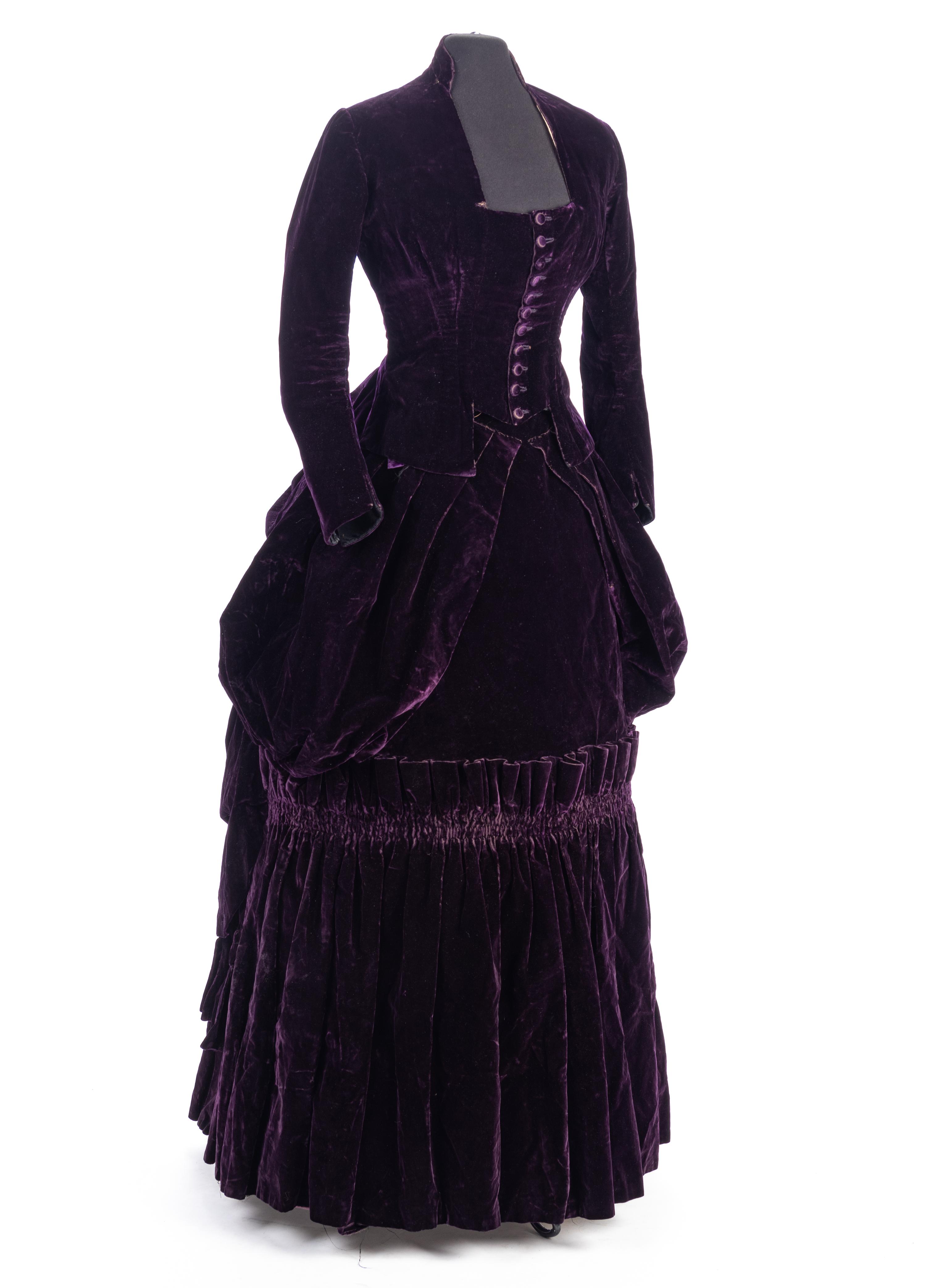 Two-Piece Silk Velvet Dress, 1880s