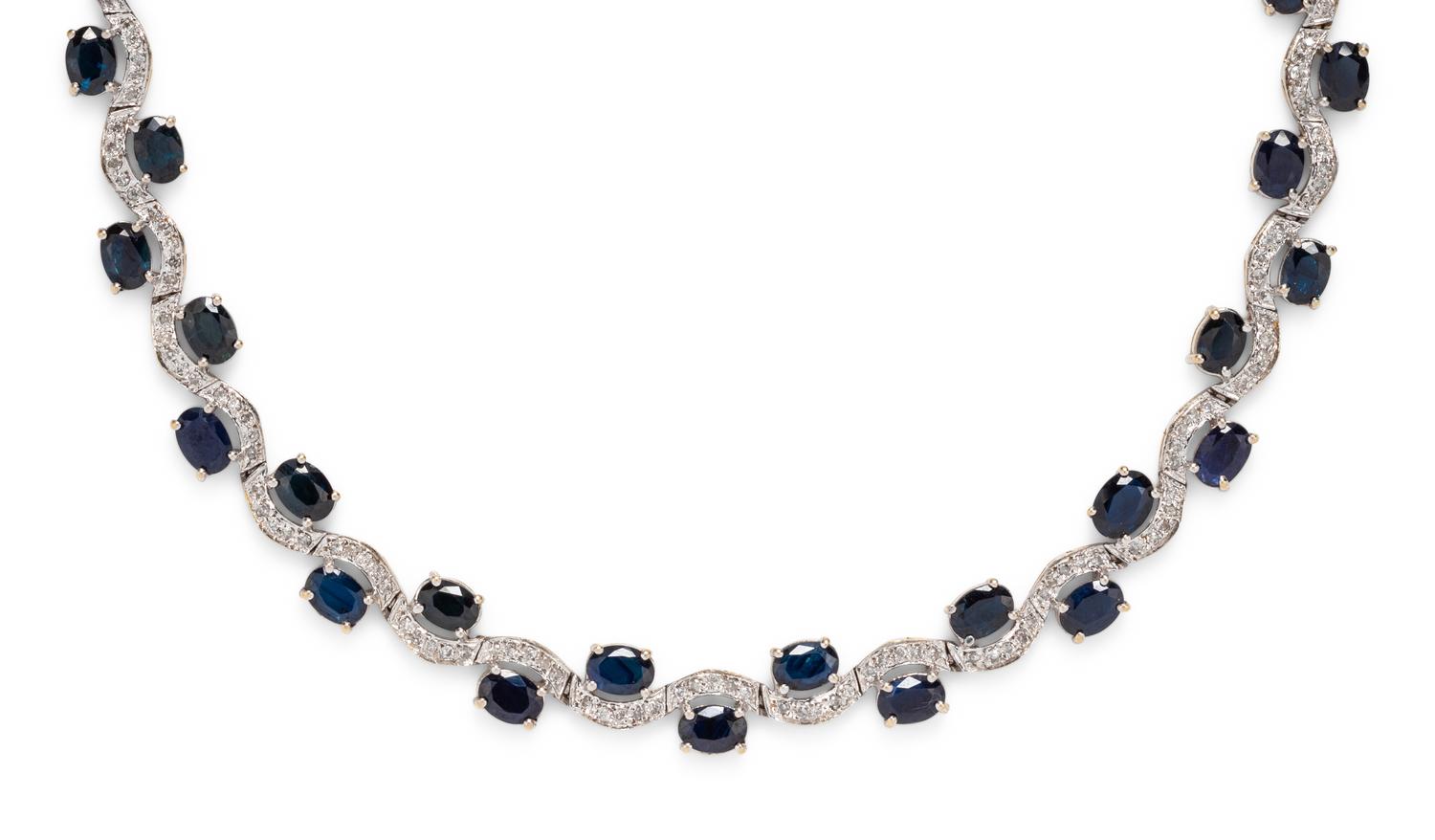 SAPPHIRE AND DIAMOND NECKLACE