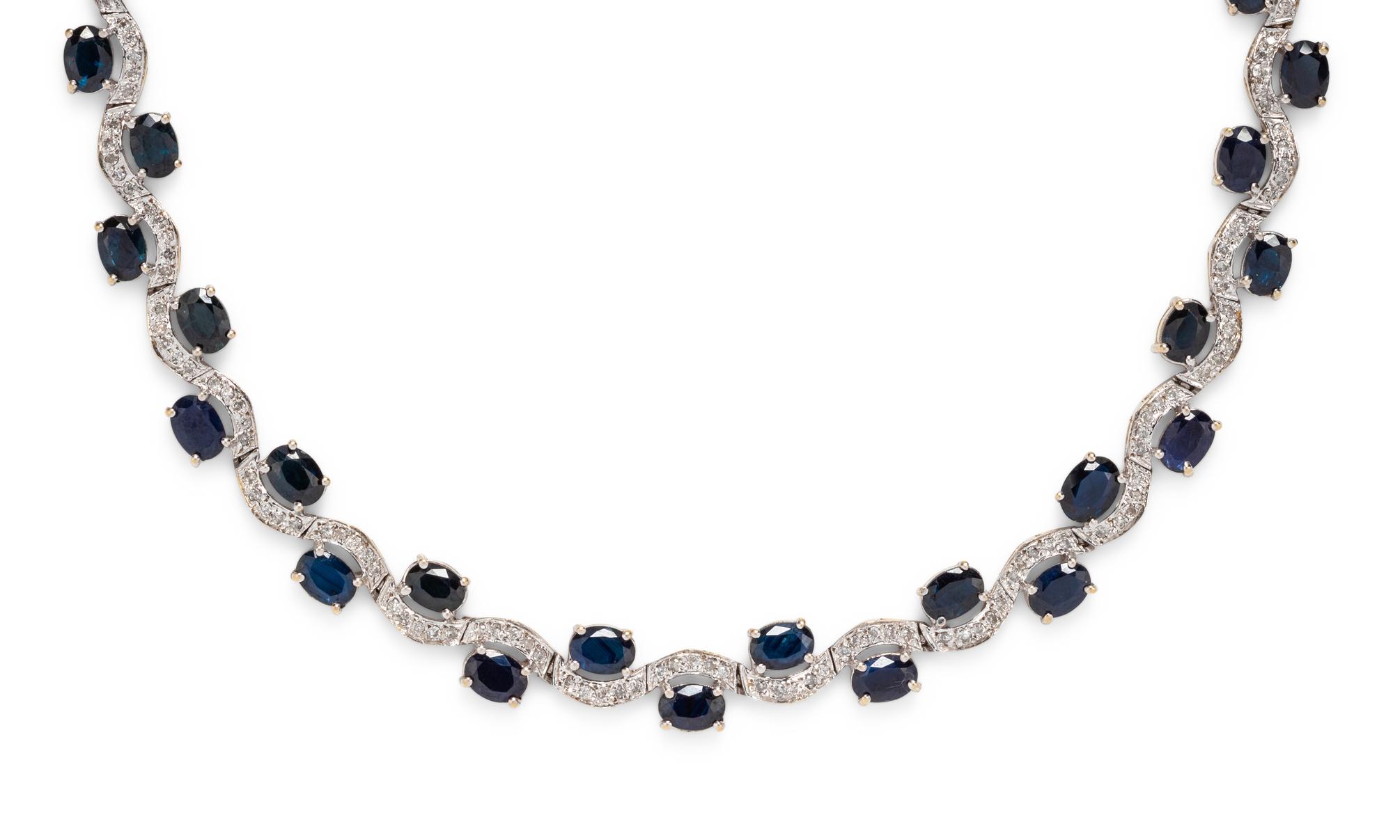 SAPPHIRE AND DIAMOND NECKLACE