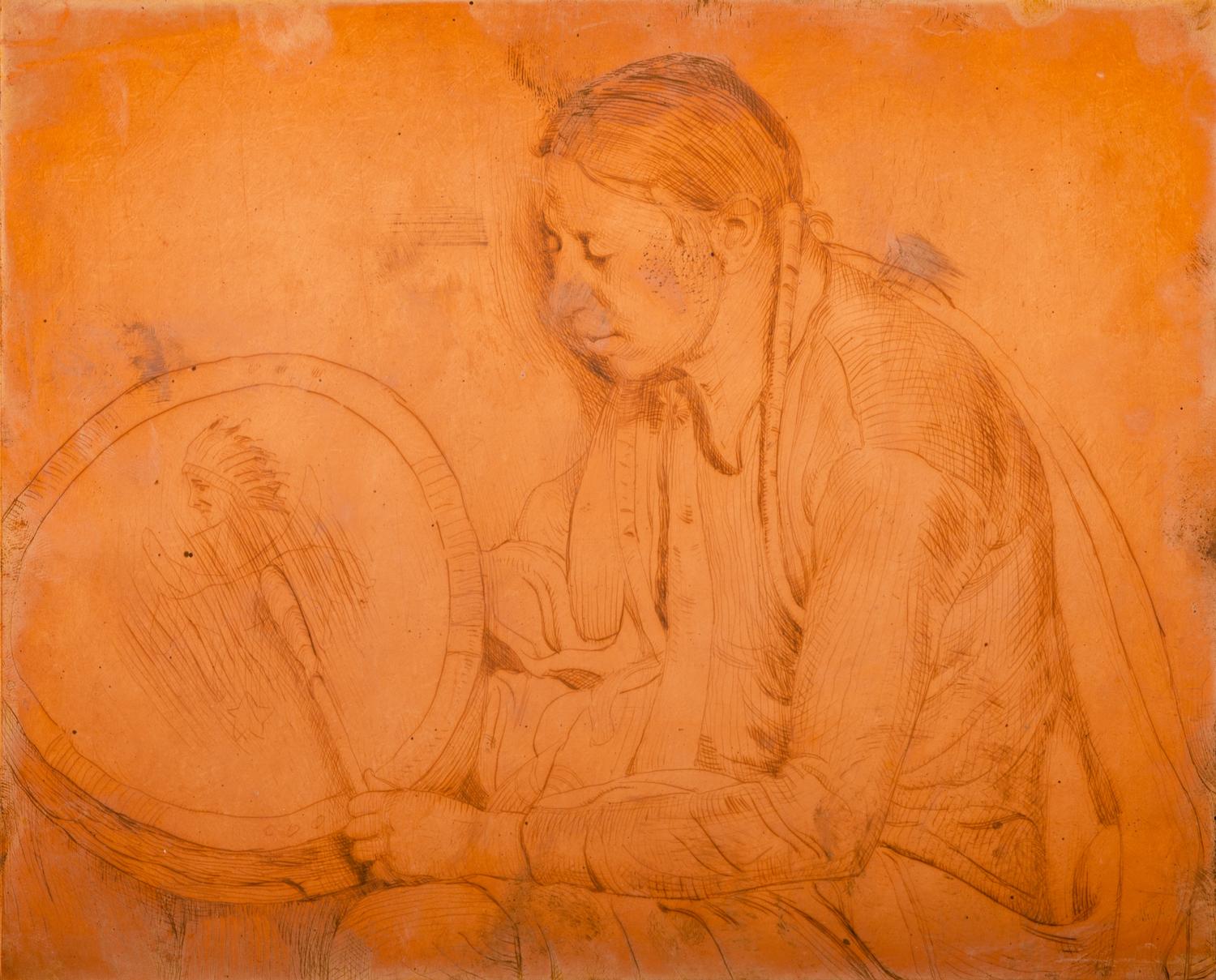 Attributed to E. Martin Hennings Copper Plate 10 x 8 inches — (American, 1886-1956)