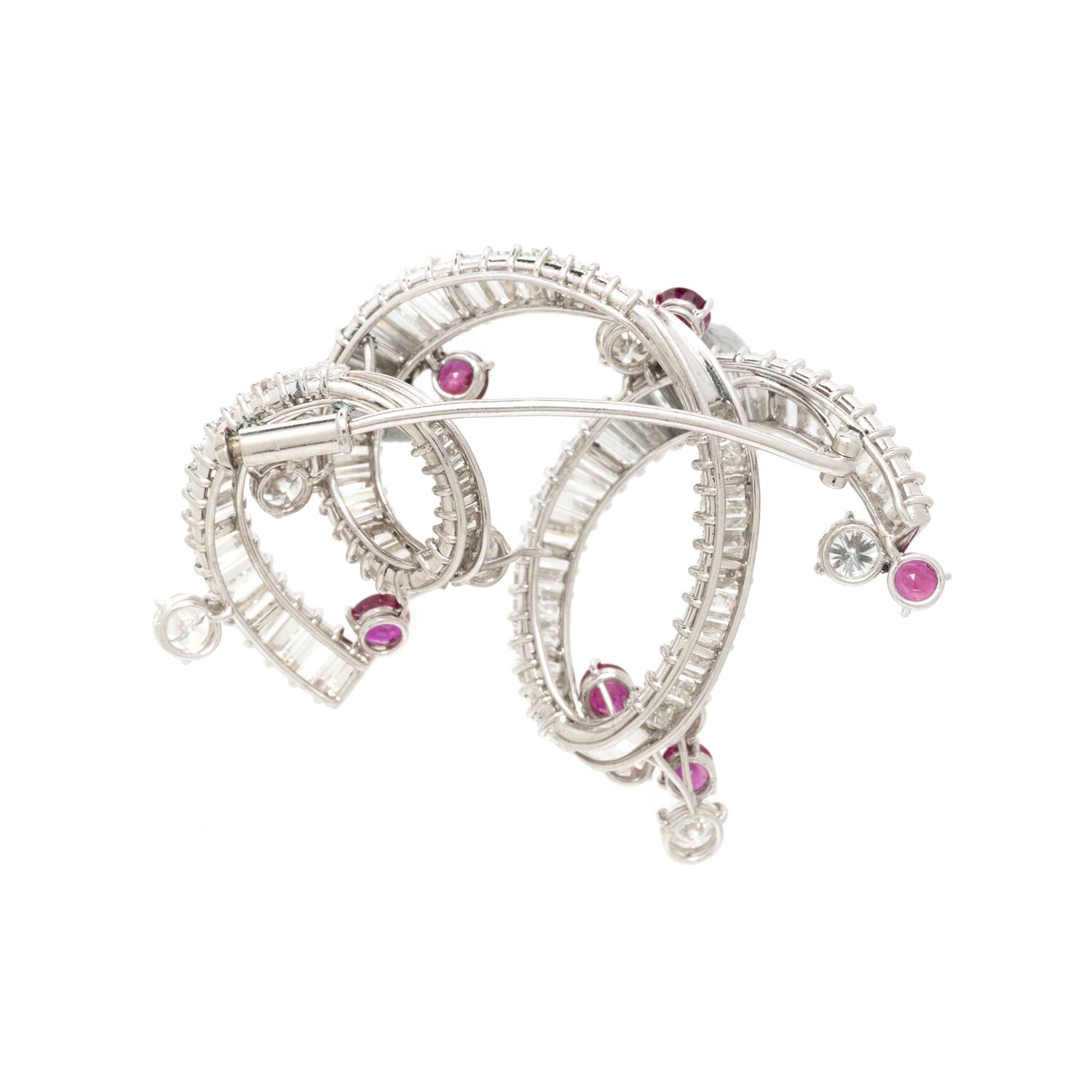 RUBY AND DIAMOND BROOCH