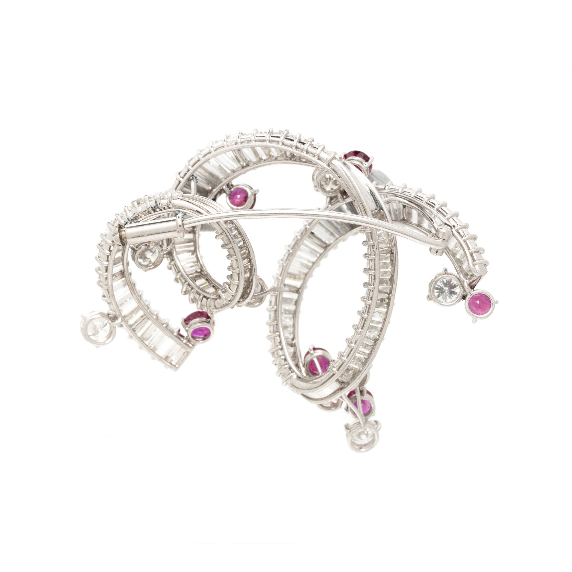 RUBY AND DIAMOND BROOCH
