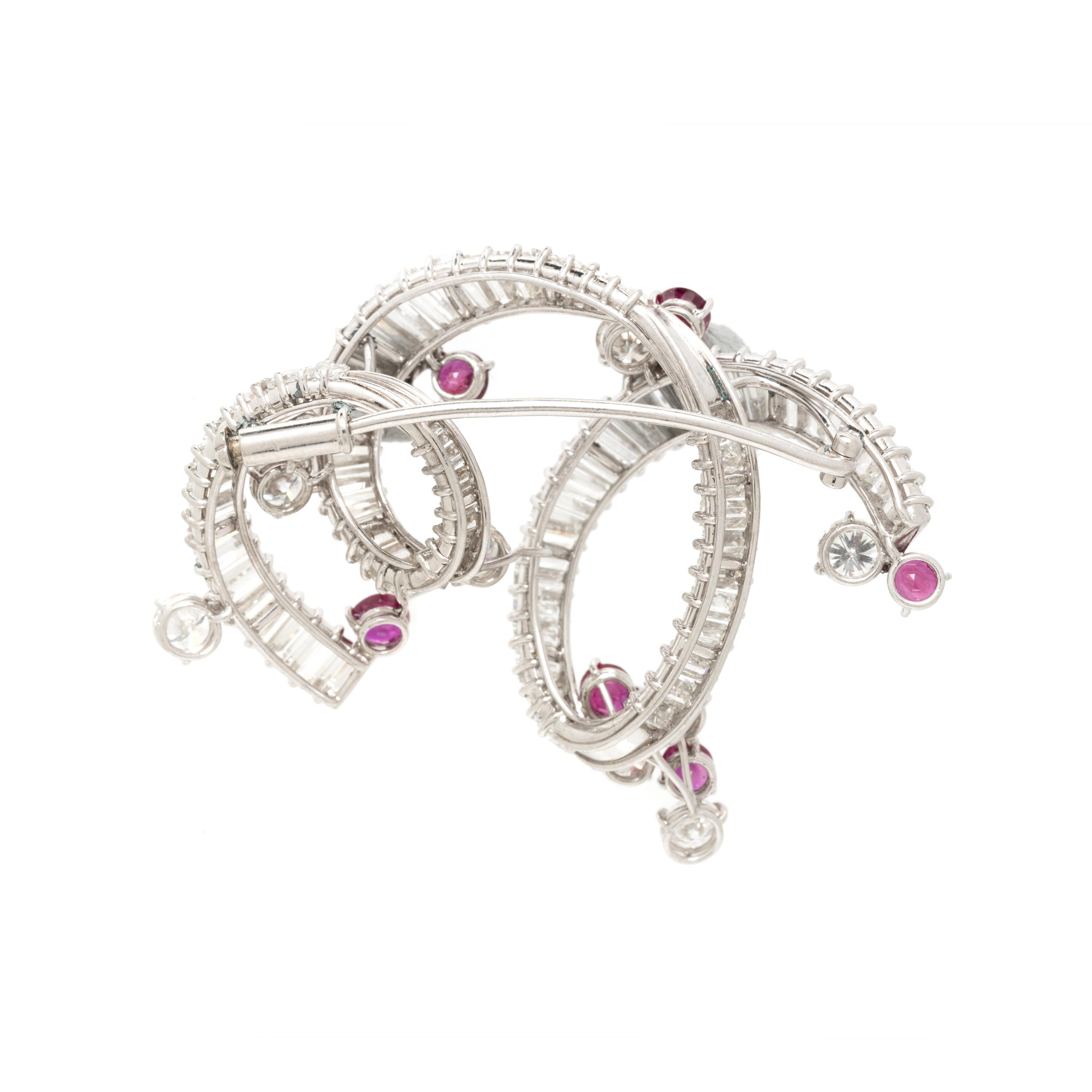 RUBY AND DIAMOND BROOCH