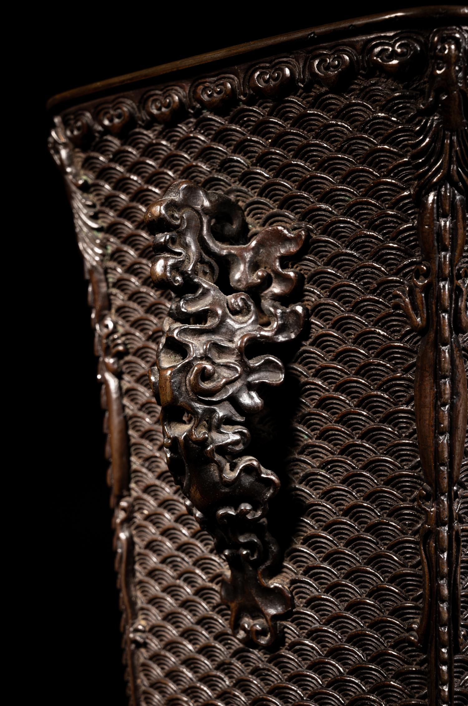 A Japanese Bronze Flower Vase