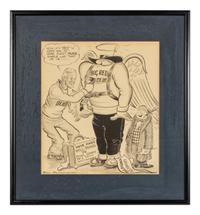 A Bill McClanahan Original Dallas Morning News Cartoon from The Collection of Hall of Fame Oklahoma Football Coach Bud Wilkinson