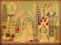 Pedro Friedeberg, (American, b. 1937), Untitled (Architectural Geometry with Vegetables), 1967