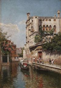 FEDERICO DEL CAMPO (PERUVIAN 1837–1927) VENETIAN CANALS; A PAIR