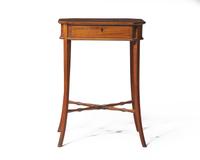 A George III inlaid mahogany and satinwood sewing table, circa 1790