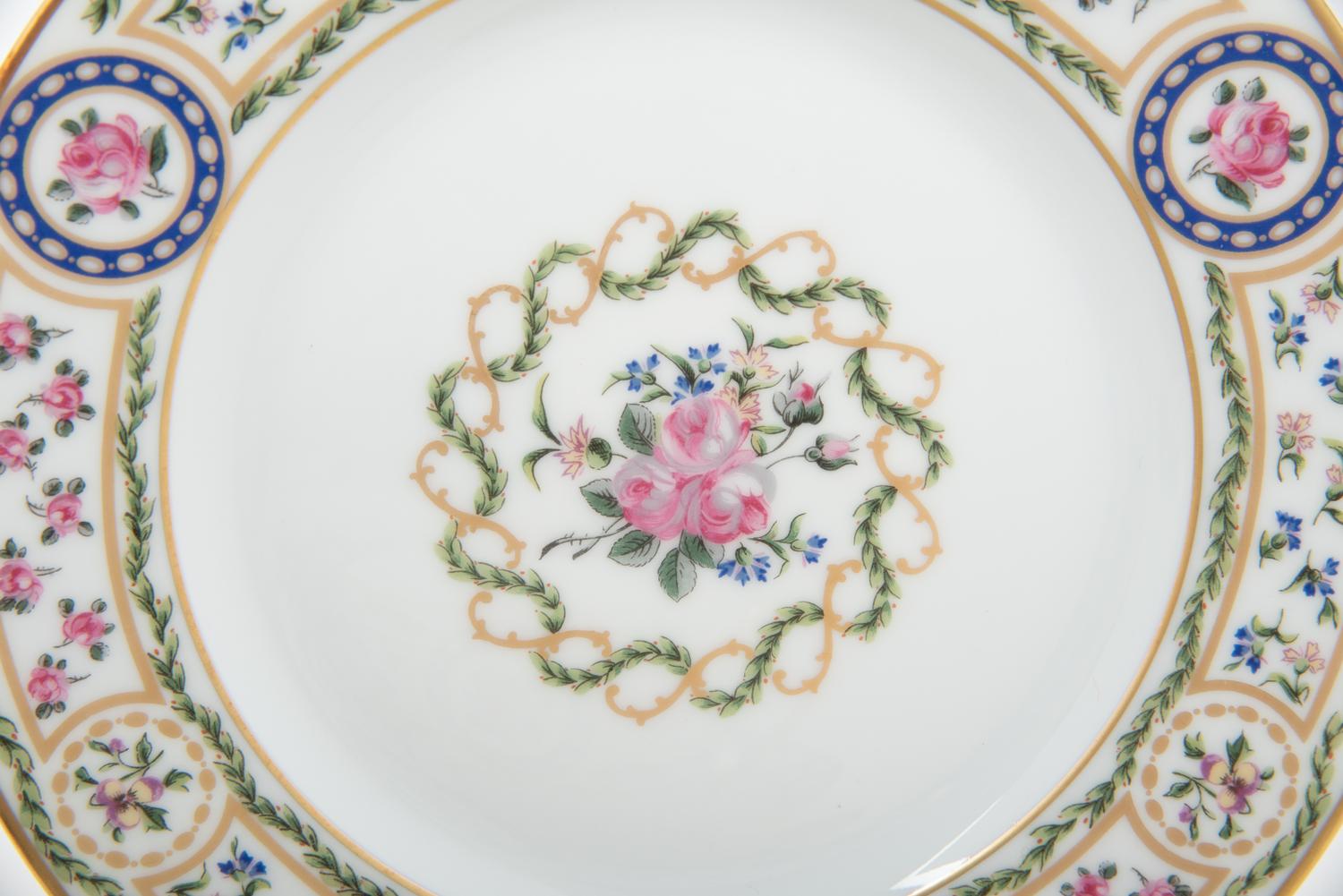 A Haviland Limoges Porcelain Louveciennes Dinner Service for Twelve