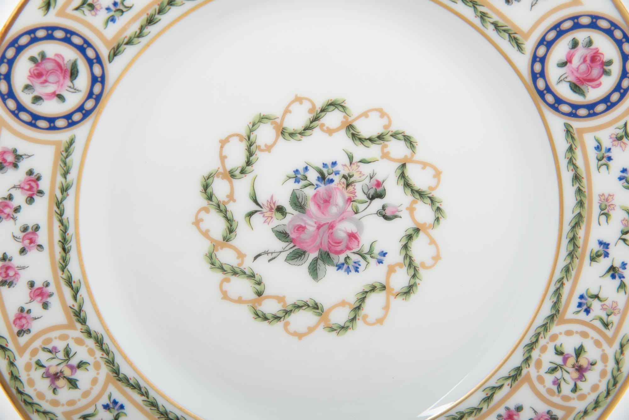 A Haviland Limoges Porcelain Louveciennes Dinner Service for Twelve