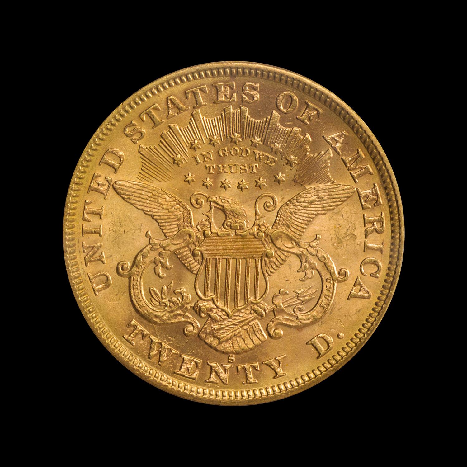 A United States 1875-S Liberty Head $20 Gold Coin