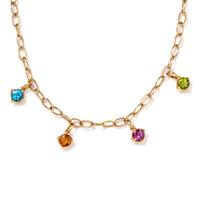YELLOW GOLD AND MULTIGEM PENDANT/NECKLACE
