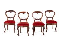 A Set of Four English Mahogany Balloon Back Side Chairs