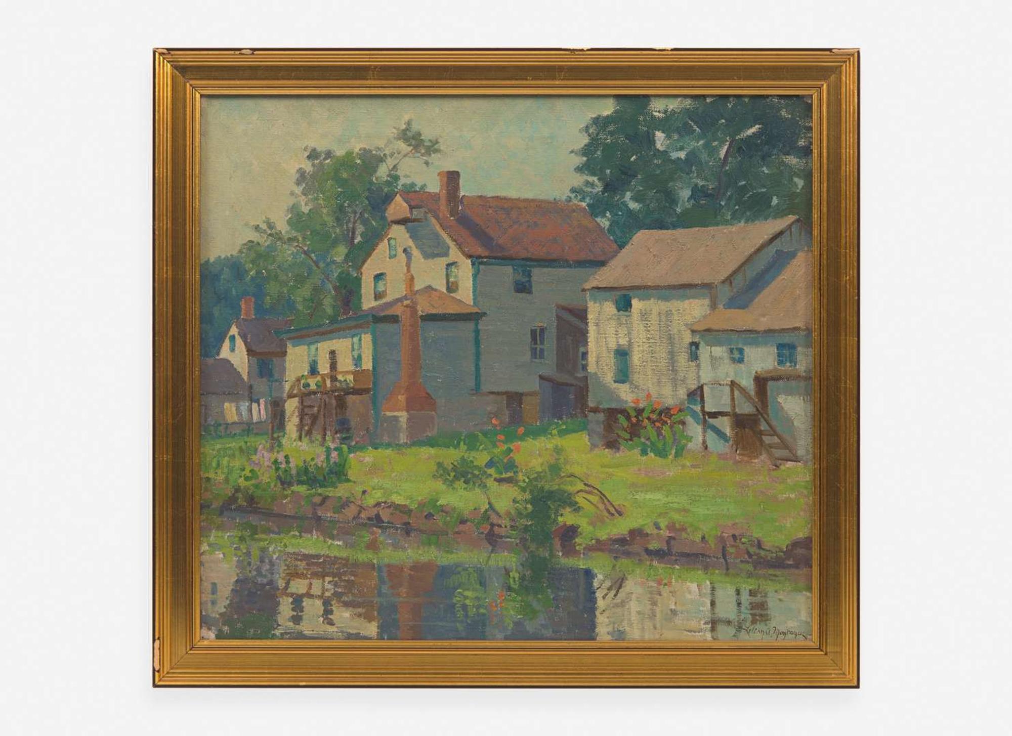 Lillian Amy Montague (American, b.1868) - Old Buildings on the Lehigh Canal