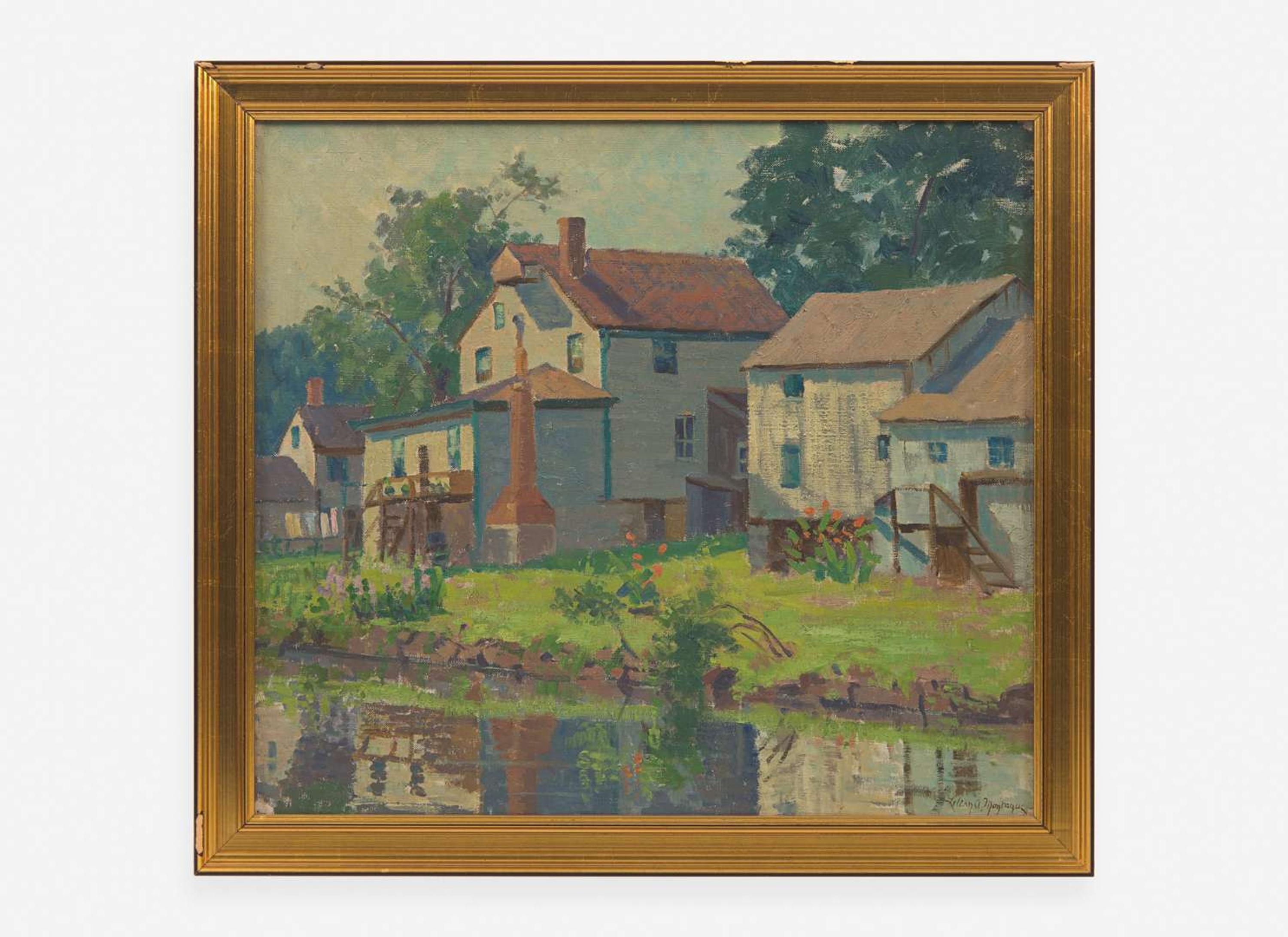 Lillian Amy Montague (American, b.1868) - Old Buildings on the Lehigh Canal