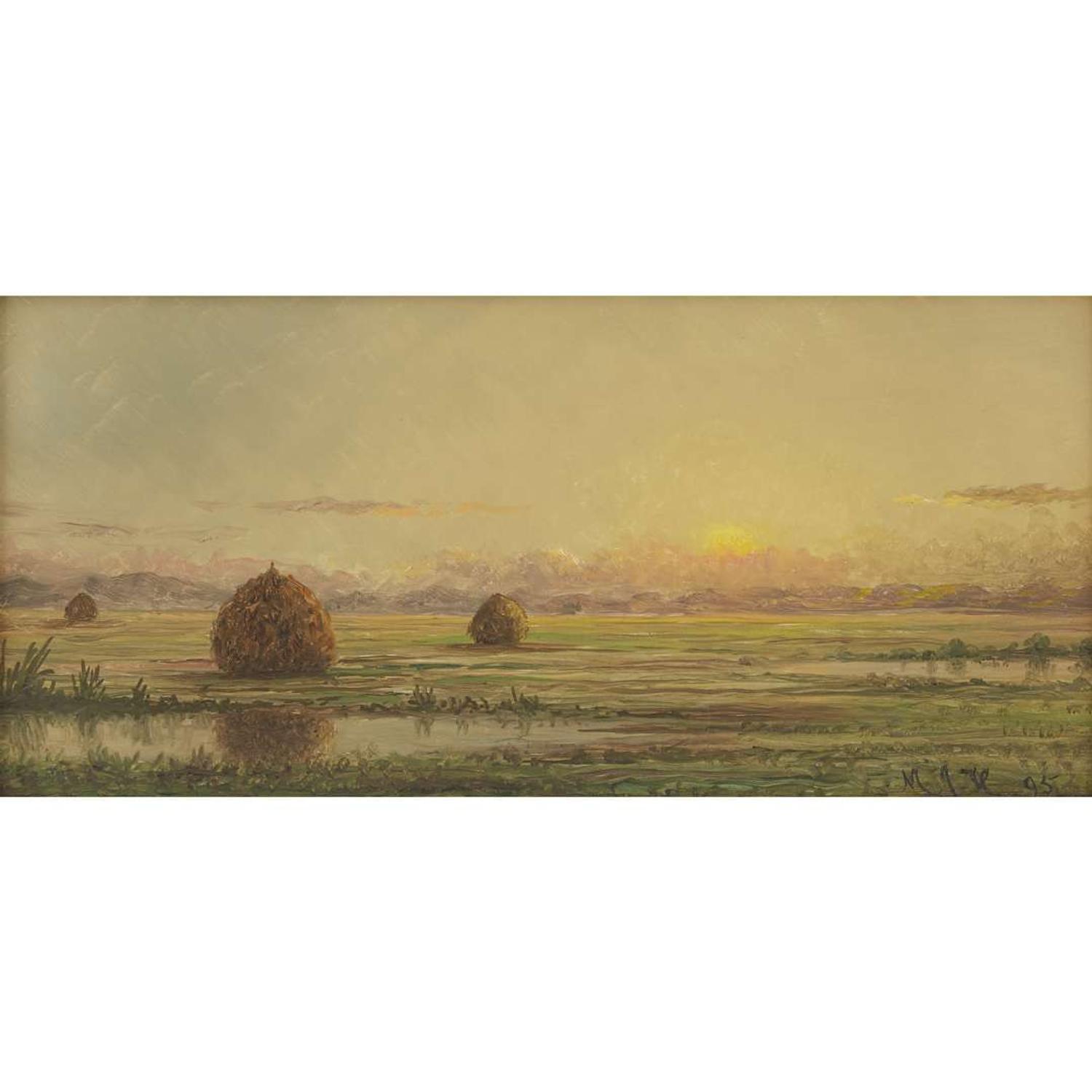 MARTIN JOHNSON HEADE (AMERICAN 1819–1904) "SUNSET - A SKETCH"