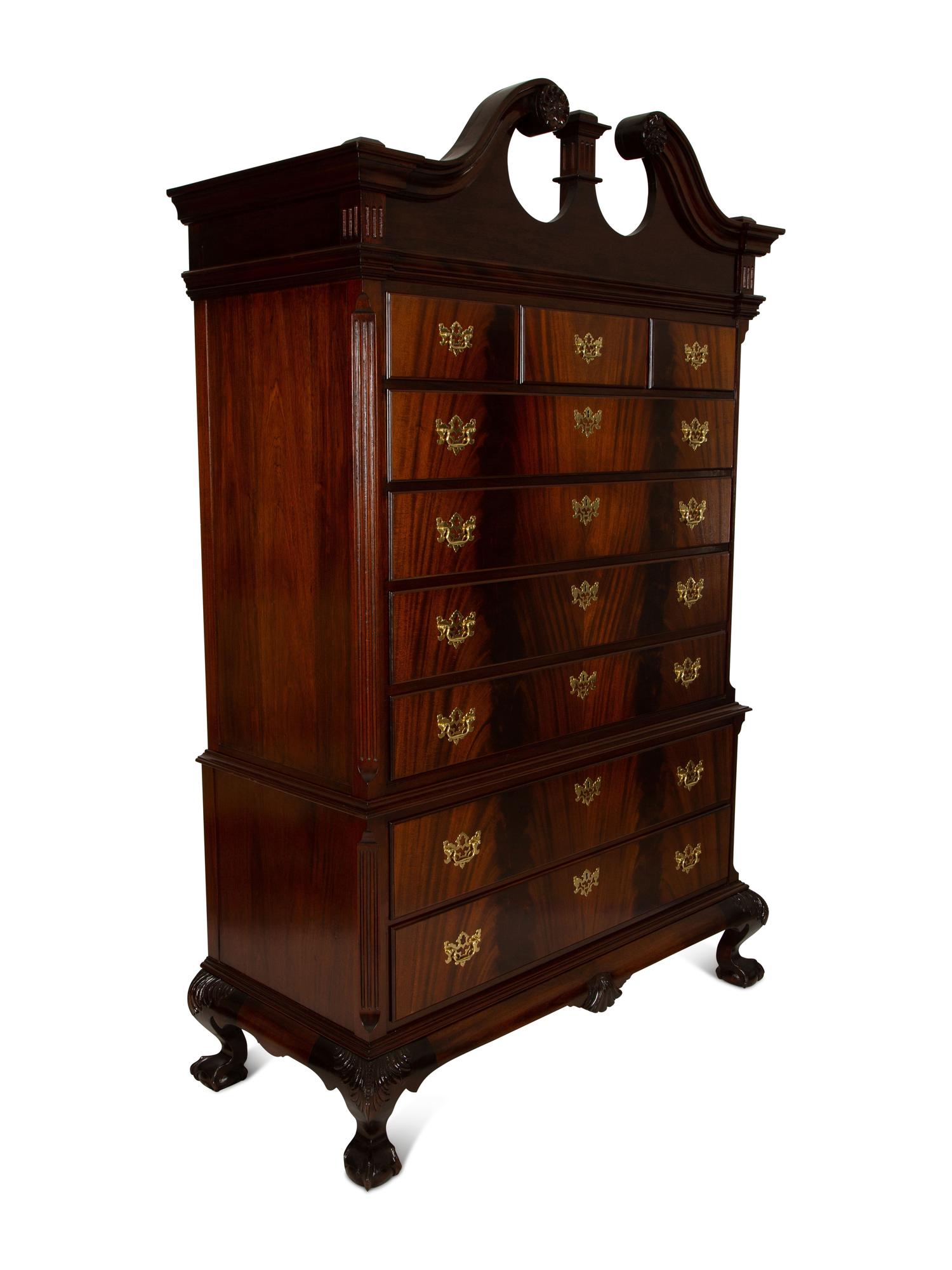 A Pair of George II Style Mahogany Chest on Chests