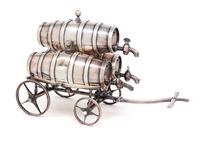 A Victorian Novelty Silver-Plate Triple Spirit Barrel Trolley