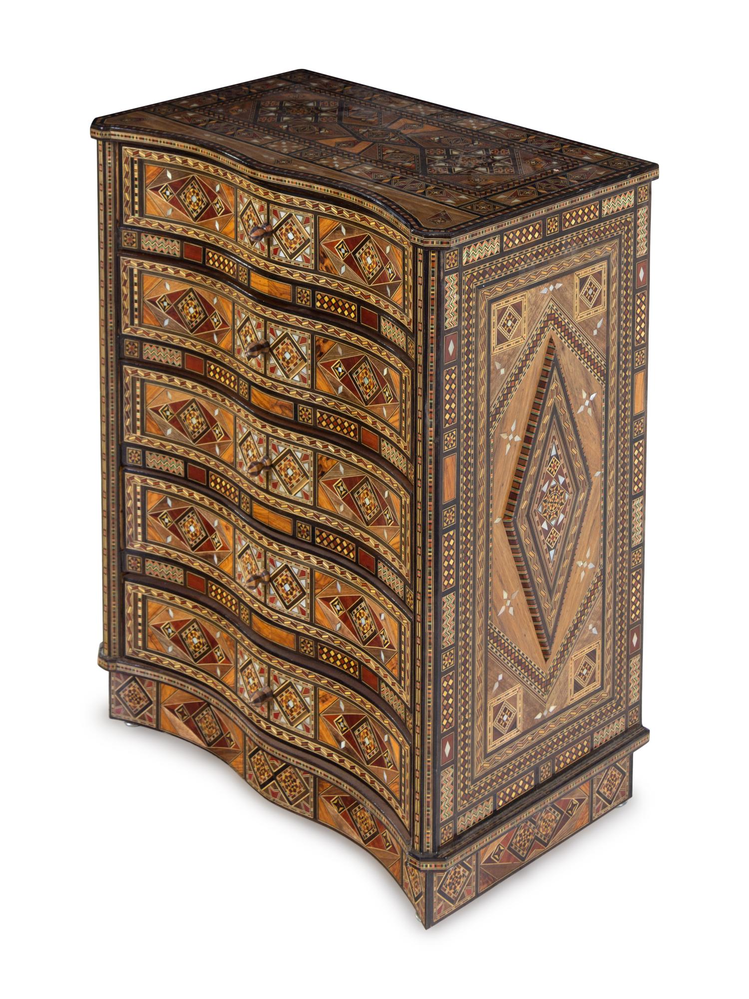 A Syrian Mosaic-Inlaid Chest of Drawers