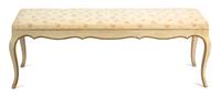 A Louis XV Style Painted Bench with Upholstered Seat Height 17 x length 50 1/4 inches. — 20TH CENTURY