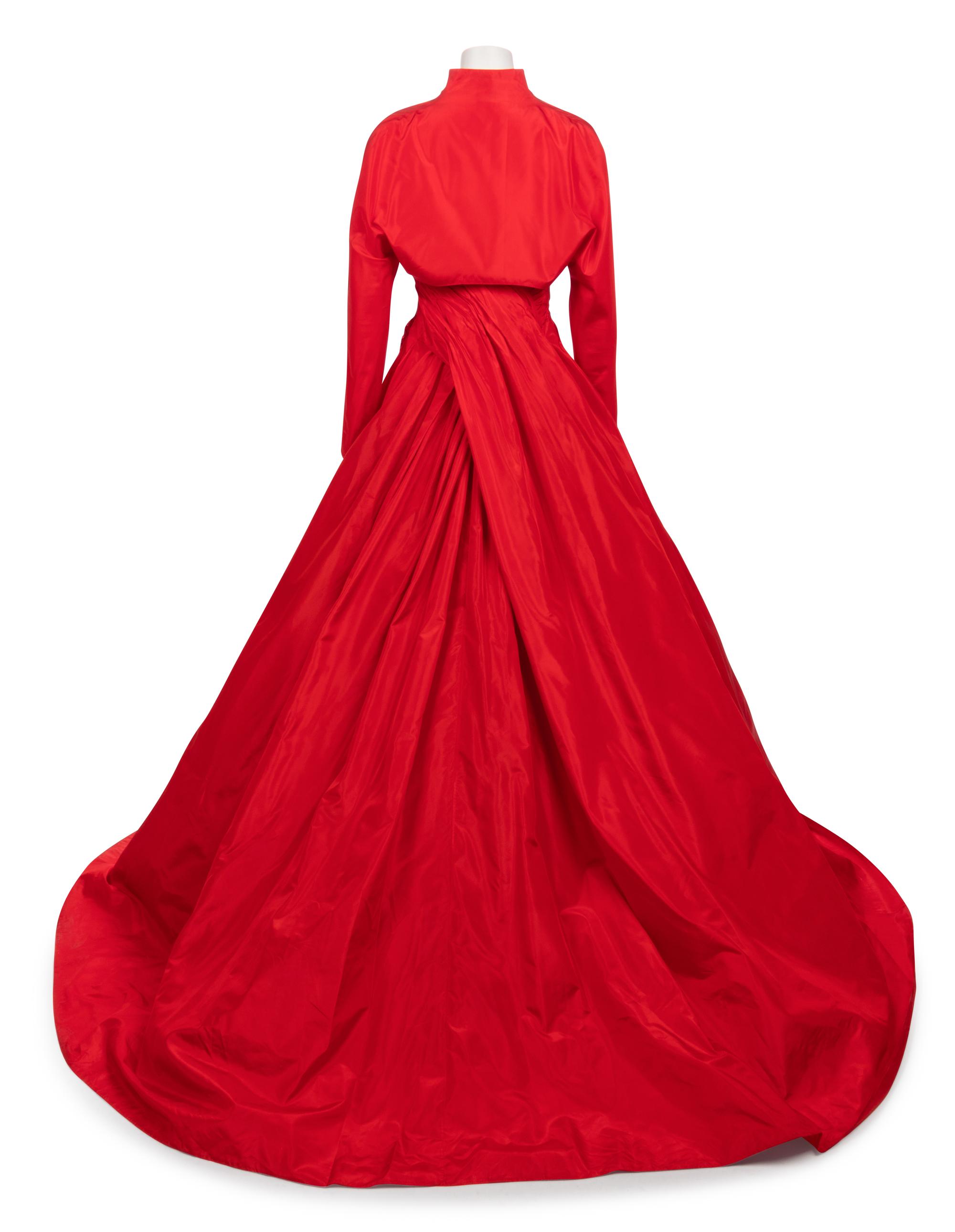 Fendi Red Evening Dress with Bolero, 1980-90s