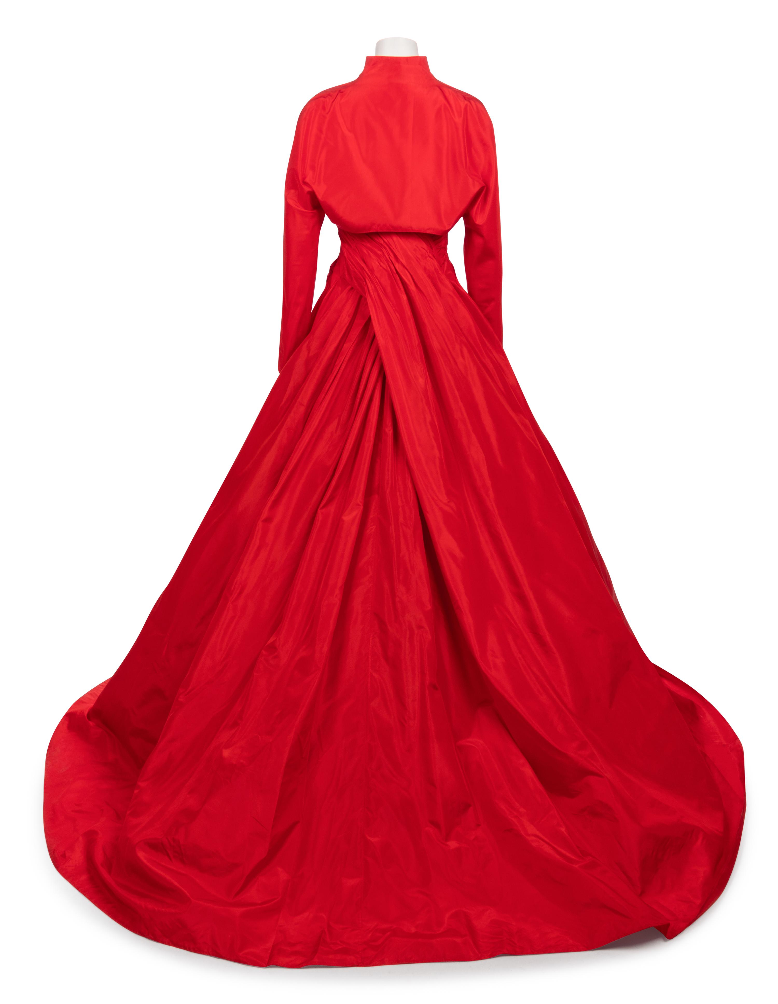 Fendi Red Evening Dress with Bolero, 1980-90s