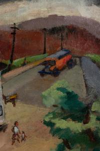 Untitled (Country House with Trucks and Figures)
