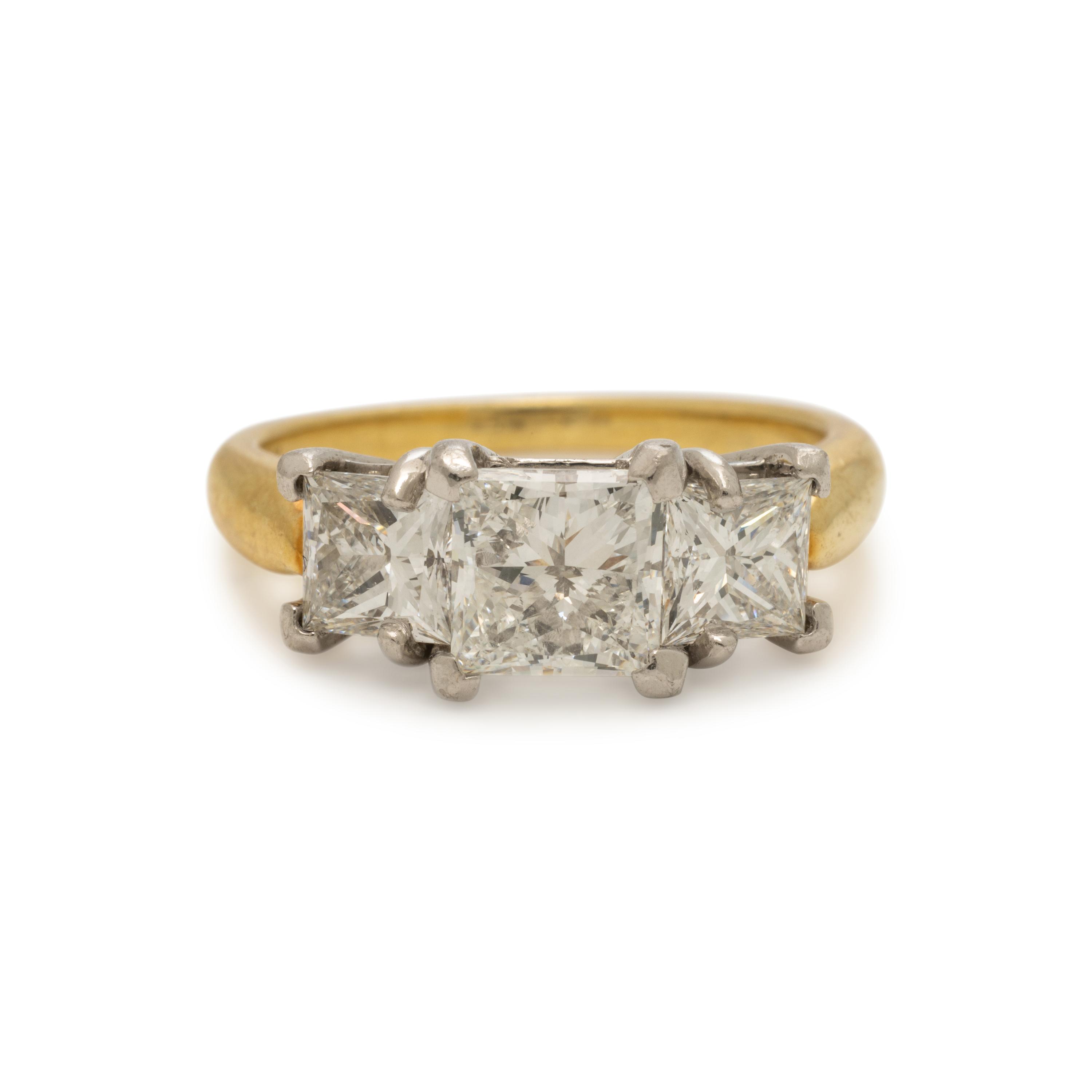 Three Stone Diamond Band Ring
