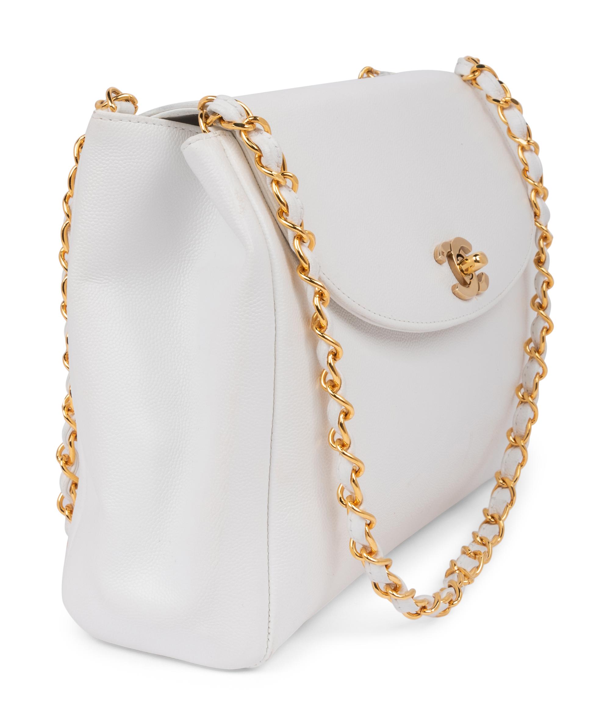 Chanel White Caviar Leather Bag, 1989-91