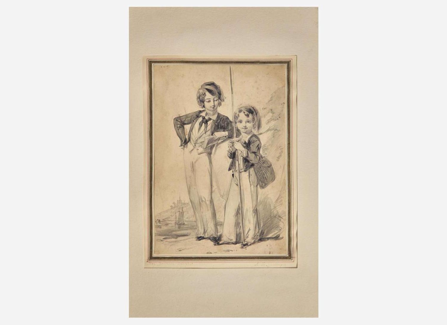 [Fishing] Lawrence, Sir Thomas, and Thomas Rowlandson, and Paul Sandby, et al.: Album of Original Angling-Themed Illustrations and Prints