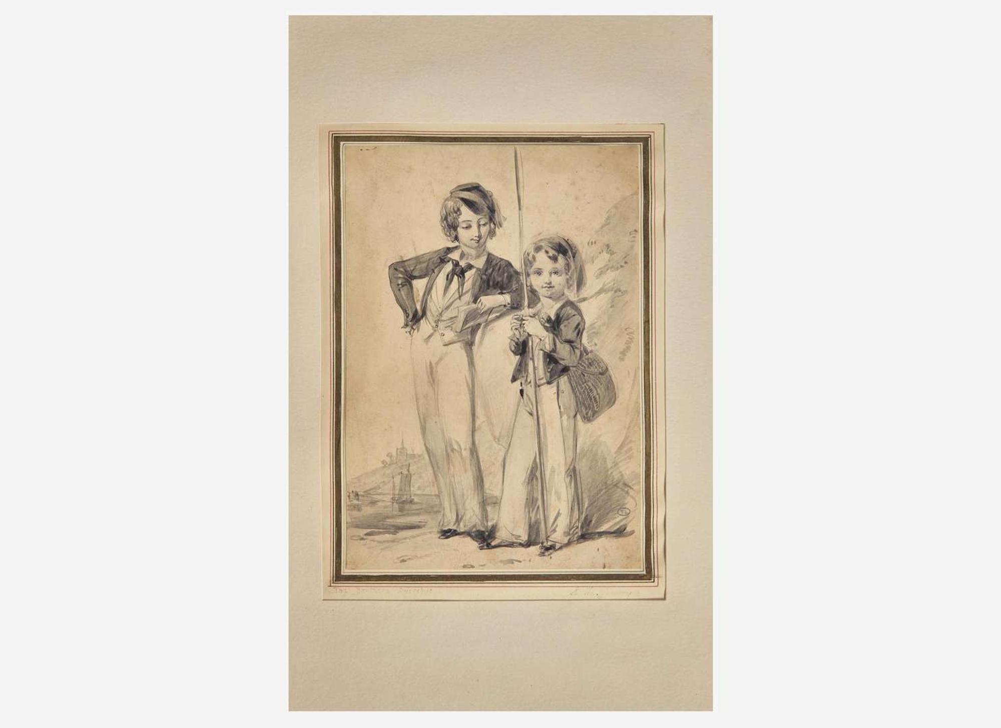 [Fishing] Lawrence, Sir Thomas, and Thomas Rowlandson, and Paul Sandby, et al.: Album of Original Angling-Themed Illustrations and Prints