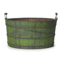 A Green-Painted Wood Stave Bucket