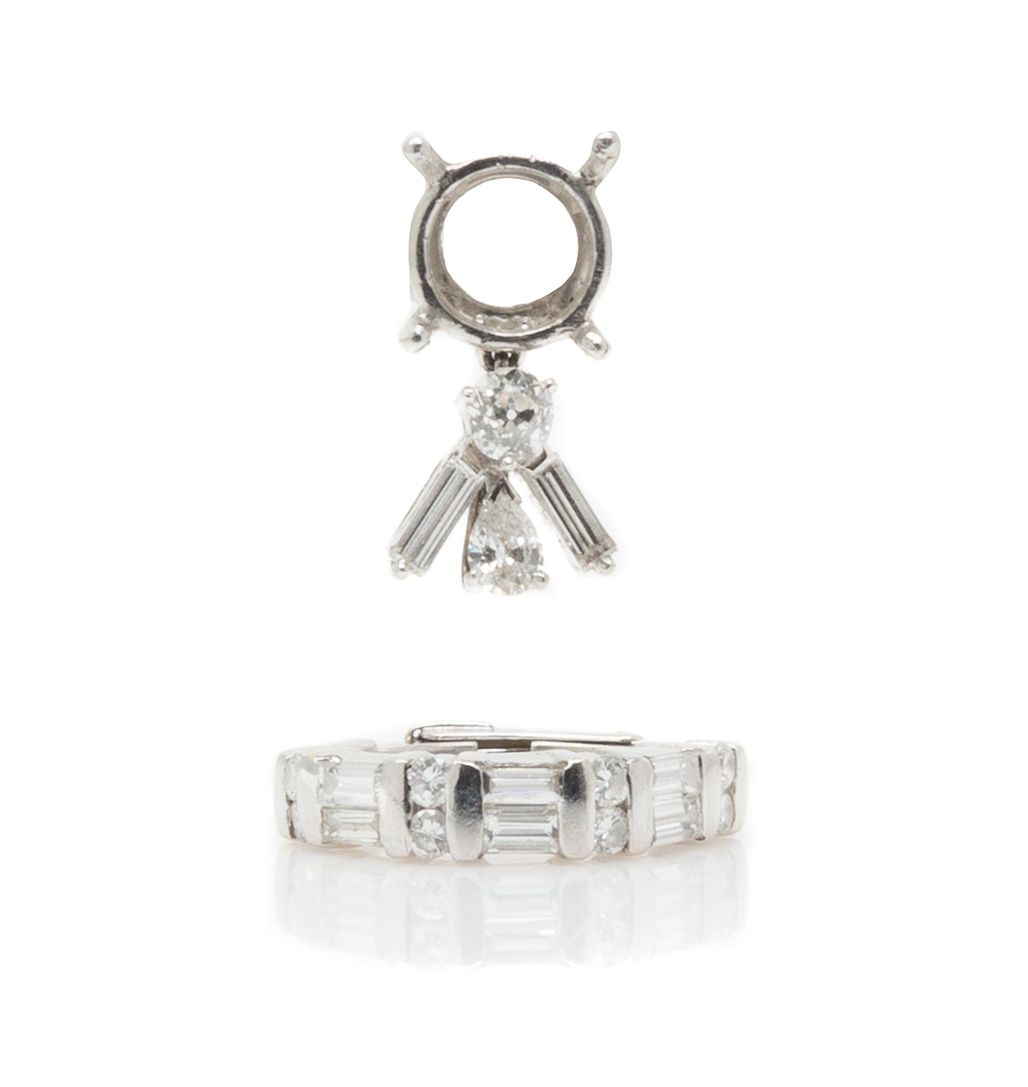 A Collection of White Metal and Diamond Rings, 3.60 dwts.