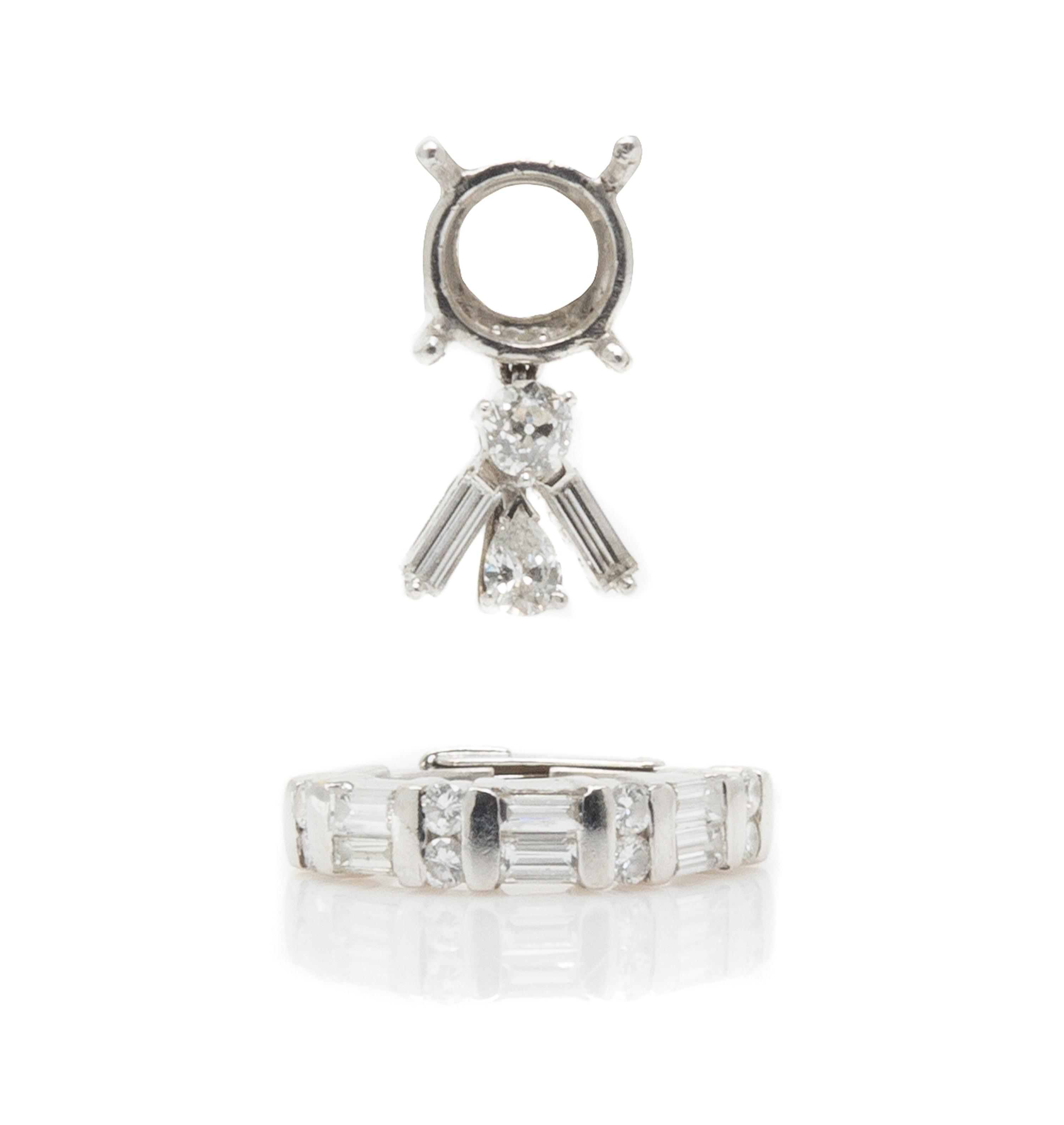 A Collection of White Metal and Diamond Rings, 3.60 dwts.