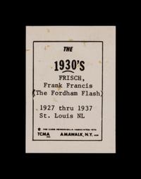 A Group of Frank Frisch Signed Autographs (Beckett Authentication Services)