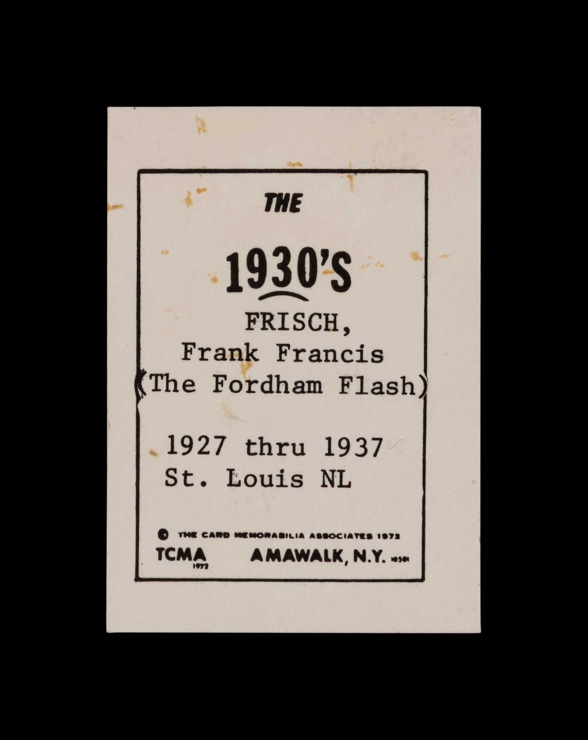 A Group of Frank Frisch Signed Autographs (Beckett Authentication Services)