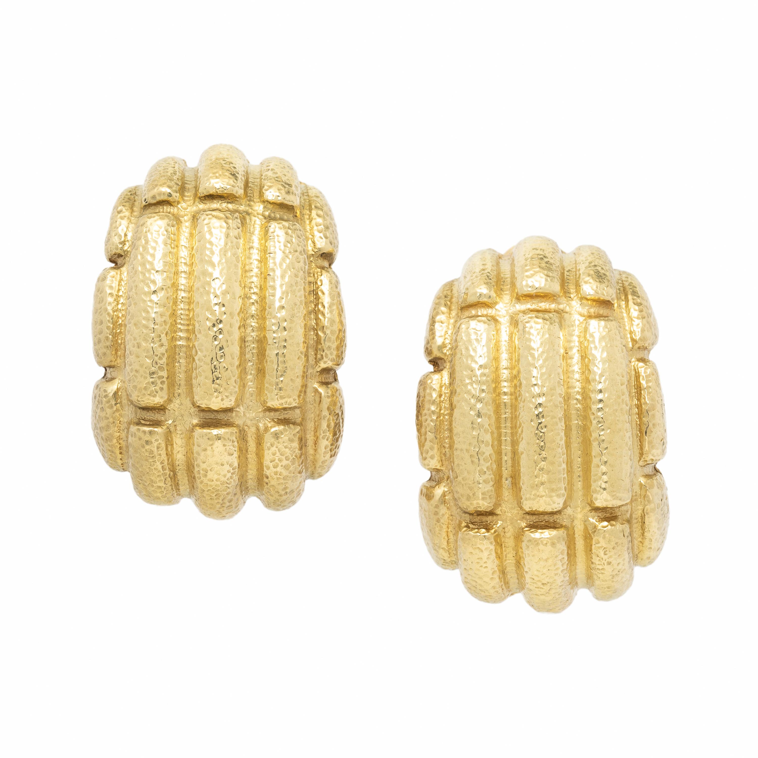 David Webb, Yellow Gold Half Hoop Earrings