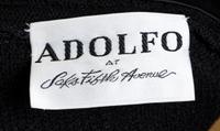 An Adolfo Black Knit Skirt Ensemble, No size. Handbag: 8'' x 6.5''; Strap drop: 10''.